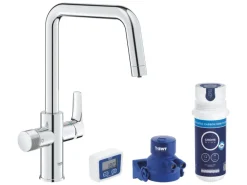 Grohe Küchenarmatur-Set Blue Pure Start mit Mini Aktivkohlefilter Silber