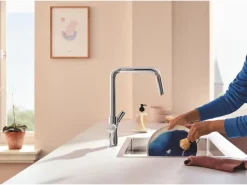 Grohe Küchenarmatur-Set Blue Pure Start mit Mini Aktivkohlefilter Silber