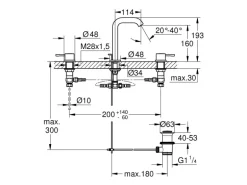 Grohe 3-Loch-Waschtischbatterie Essence Chrom