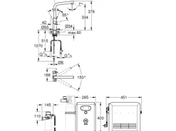 Grohe Mono Armatur Set Blue Professional Supersteel