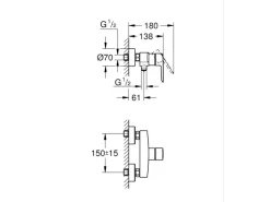 Grohe QuickFix Brausearmatur Start für die Wandmontage