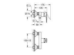 Grohe QuickFix Duscharmatur Start Edge für die Wandmontage