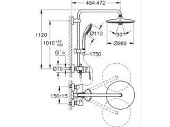 Grohe QuickFix Duschsystem Vitalio Joy 260 mit Einhandmischer Wandmontage