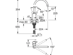 Grohe QuickFix Einhand-Spültischbatterie Feel Chrom