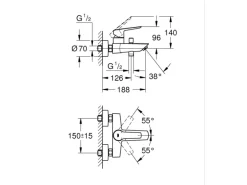 Grohe QuickFix Einhand-Wannenbatterie Start Schwarz
