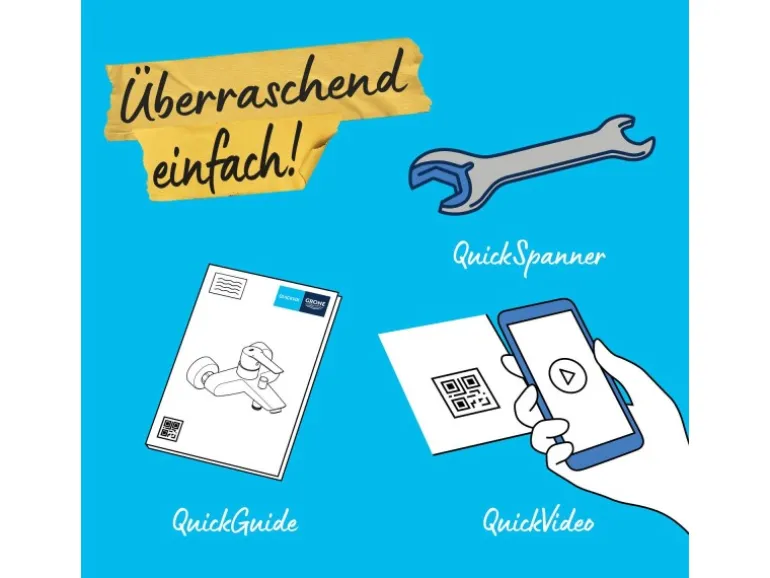 Grohe QuickFix Einhebel-Duscharmatur Start Alira Chrom Wandmontage