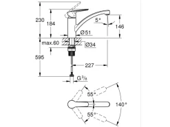 Grohe QuickFix Einhebel-Spültischarmatur Start Schwarz