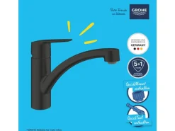 Grohe QuickFix Einhebel-Spültischarmatur Start Schwarz