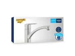 Grohe QuickFix Spültischarmatur Start Supersteel mit niedrigem Auslauf