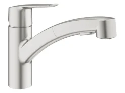 Grohe QuickFix Spültischarmatur Start Supersteel mit ausziehbarer Dualbrause