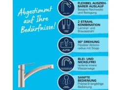 Grohe QuickFix Spültischarmatur Start Supersteel mit ausziehbarer Dualbrause