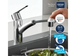 Grohe QuickFix Spültischarmatur Start Chrom mit ausziehbarer Dualbrause