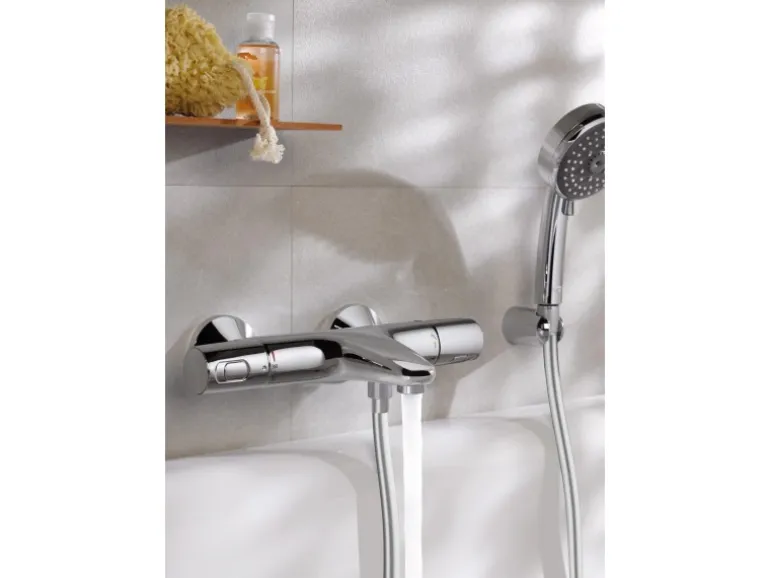 Grohe QuickFix Thermostat-Wannenarmatur Precision Trend Chrom