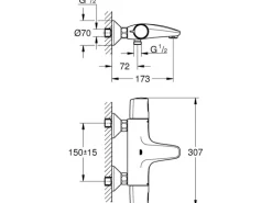 Grohe QuickFix Thermostat-Wannenarmatur Precision Trend Chrom