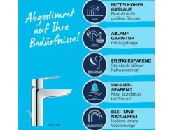 Grohe QuickFix Waschtischarmatur Start M-Size mit Energie-Spar-Funktion 1 1/4"