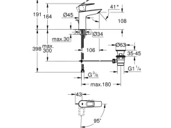 Grohe QuickFix Waschtischarmatur Start Loop M Energie-Spar-Funktion 32 mm 1 1/4
