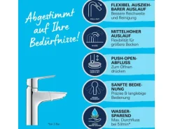 Grohe QuickFix Waschtischarmatur Start M herausziehbarer Auslauf 32 mm (1 1/4")
