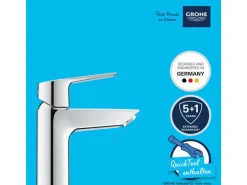Grohe QuickFix Waschtischarmatur Start S-Size Push-open Ablaufgarnitur 1 1/4