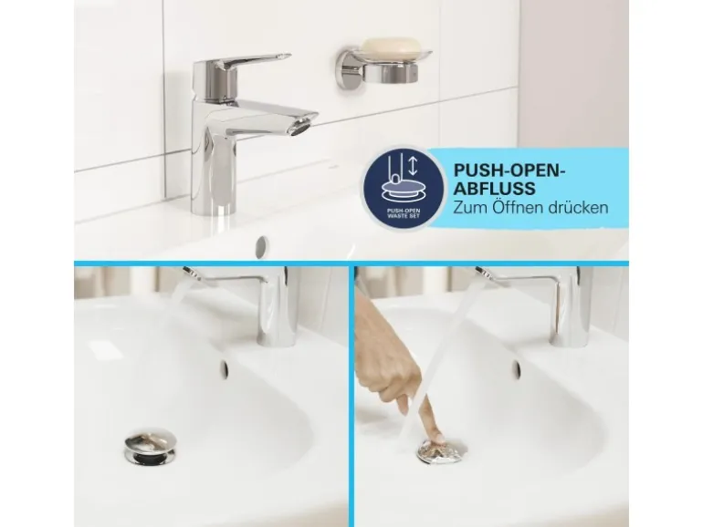 Grohe QuickFix Waschtischarmatur Start M-Size Zugstangen-Ablaufgarnitur 1 1/4"