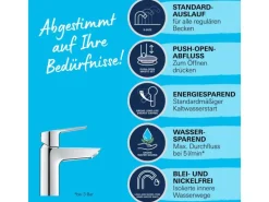 Grohe QuickFix Waschtischarmatur Start S-Size mit Energie-Spar-Funktion 1 1/4"