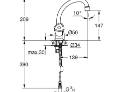 Grohe QuickFix Waschtisch-Einlochbatterie Costa Trend L-Size Chrom