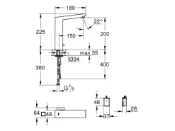 Grohe Sensor-Waschbeckenarmatur Eurocube E Chrom