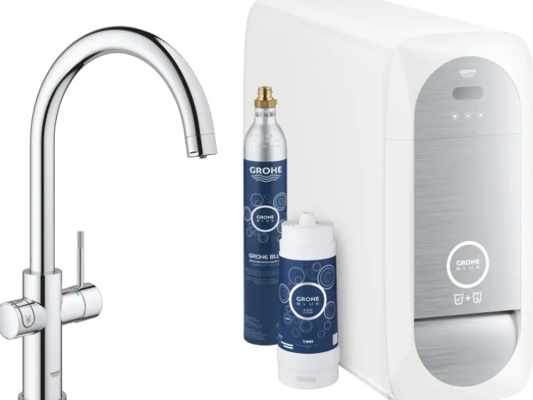 Grohe Spültischbatterie Blue Home Start Chrom mit hohem Auslauf