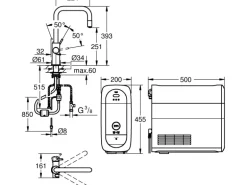 Grohe U-Auslauf Starter Kit Blue Home Chrom