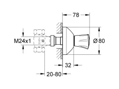 Grohe UP-Ventil Oberbau Costa Markierung Rot