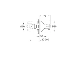 Grohe UP-Ventil Oberbau Costa Chrom Markierung rot