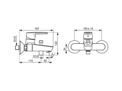 Hansa Einhand-Wannen-Batterie HANSAPOLO in Chrom
