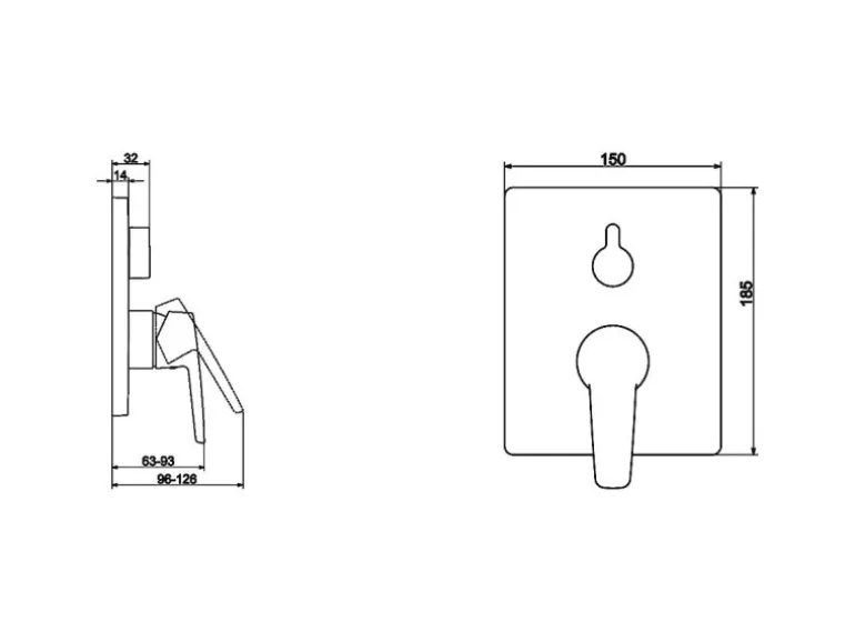 Hansa Fertigmontageset mit Funktionseinheit Einhand-Wannen-Batterie HANSAPOLO in Chrom
