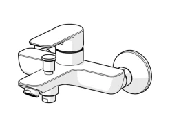 Hansa Wannenfüll- und Brausebatterie EHM Basic 5544 Chrom