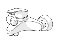 Hansa Wannenfüll- und Brausebatterie Einhebelmischer Mix 0174 Chrom