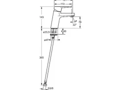 Hansa Waschtisch Einhand Einlochbatterie HANSATWIST ohne Ablaufgarnitur in Chrom