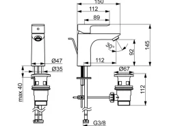 Hansa Waschtischbatterie Einhebelmischer Basic XL 5550 Chrom