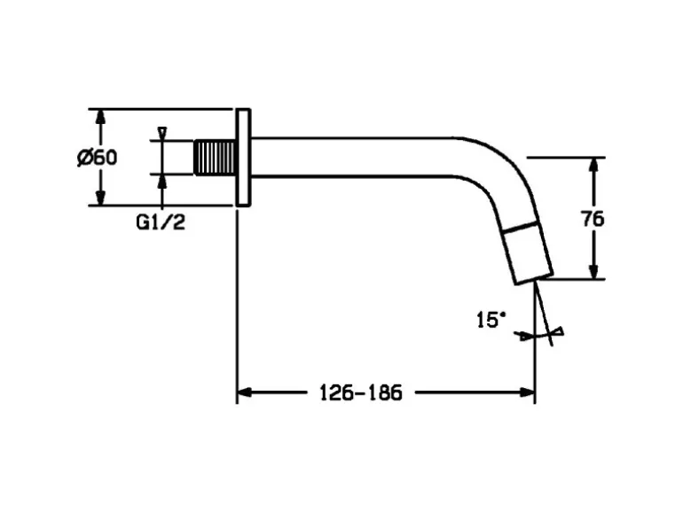 Hansa Waschtisch-Wandauslaufventil 18,6 cm HANSANOVA Style in Chrom