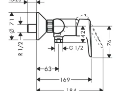 Hansgrohe Einhebel-Brausearmatur Ecos Aufputz Chrom