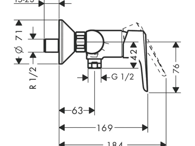 Hansgrohe Einhebel-Brausearmatur Ecos Aufputz Chrom