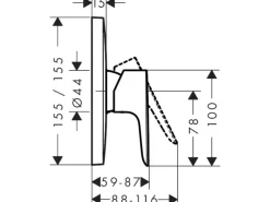 Hansgrohe Einhebel-Brausearmatur Talis E Unterputz Chrom