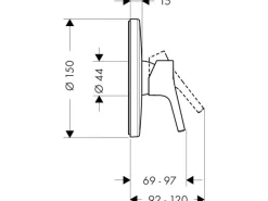 Hansgrohe Einhebel-Brausearmatur Talis S Unterputz Chrom