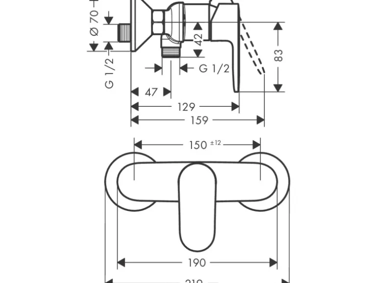 Hansgrohe Einhebel-Brausemischer Vernis Blend Aufputz Chrom