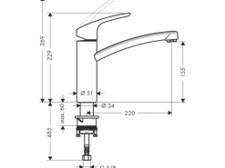 Hansgrohe Einhebel-Küchenarmatur Focus 160 mm Chrom