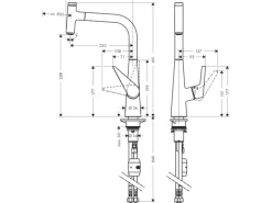 Hansgrohe Einhebel-Küchenarmatur Talis Select S 300 mm mit Ausziehauslauf Chrom