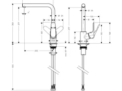 Hansgrohe Einhebel-Küchenarmatur Focus 280 mm Chrom