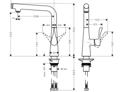 Hansgrohe Einhebel-Küchenarmatur Metris Select 260 mm Chrom
