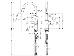 Hansgrohe Einhebel-Küchenarmatur Focus 240 mm Chrom