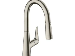 Hansgrohe Einhebel-Küchenarmatur Talis S 160 mit Ausziehbrause Edelstahl Finish
