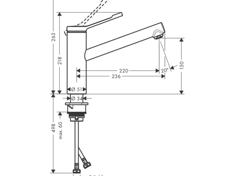 Hansgrohe Einhebel-Küchenmischer Zesis M34 Lean 150 mm Chrom