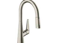 Hansgrohe Einhebel-Küchenmischer mit Ausziehbrause M5116-H200 Edelstahl-Optik